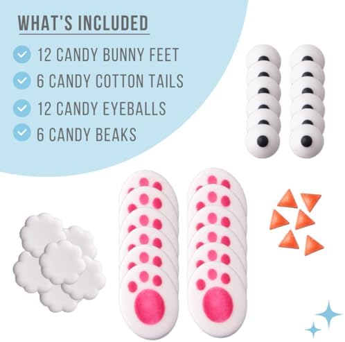 Sweets Indeed Easter Dextose Candy Shapes, Assorted Variety, Perfect for Cake Decorations, Baking, Ice Cream, Cookies, Cupcake Topper, 1.03 ounces