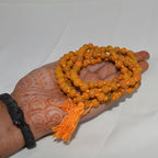 Turmeric Haldi Japa Mala 108+1 – Original Prayer Rosary with Baglamukhi Puja, Haldi Mala for Men & Women – Includes Free Cotton Gaumukhi Japa Mala Bag