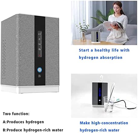 AquaGreen Hydrogen Water Inhalation Machine, 99.99% High Purity H2 Hydrogen Inhaler with 5 Nasal Cannula, Hydrogen-Rich Water Generator, 150ml/min SPE/PEM Ionizer for Home Car Travel (Cream)