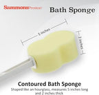 Sammons Preston Bath Sponge, Lightweight Long Handled Washer and Scrubber for Bath and Shower, Extended Reacher Cleaning Aid for Limited Range of Motion, Contour