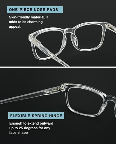 Square Reading Glasses for Women - Oversized Readers Ladies - Black Purple Frame +0.75