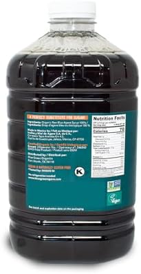 BLUE GREEN ORGANICS Raw Blue Agave Syrup – 176 oz Bulk Size – Natural Low Glycemic Sweetener for Coffee, Baking & Cooking, Organic, Vegan, Non-GMO