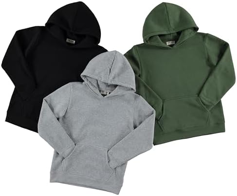 PURE CHAMP Boys Hoodies 3 Pack Fleece Pullover & Zip-Up Sweatshirts for Boys Kids Youth Plain Basic Everyday Wear Sizes 4-20