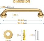 Shower Grab Bar,23.4 Inch Anti Slip Brushed Gold Stainless Steel Grab Bars for Bathtubs and Showers, Bathroom Grab Bar,Safety Shower Handle,Handicap Elderly Injury Senior Assist Bath Handle