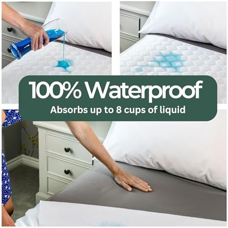 Hygge Sheets®️ Organic Washable Incontinence Bed Pads with Tucks - 100% Waterproof Reusable Mattress Protector Underpads - Rayon derived from Bamboo - King