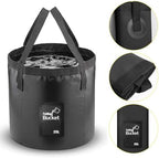 20L Collapsible Bucket – 5 Gallon Portable Folding Water Container with Handles for Car Wash, Camping, Gardening & Fishing Outdoor Use – Leakproof, Durable Foldable Space-Saving Design (Black)