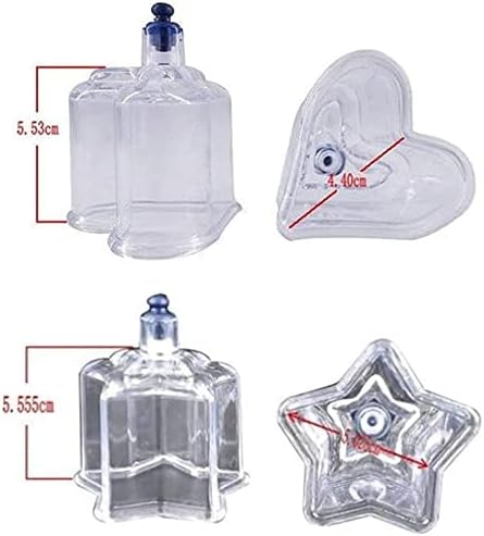 10Pcs Heart and Star Shaped Cupping Cups 1 Cupping Gun Plastic Vacuum Cupping Therapy Set Cupping Kit Massager with Box