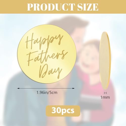 Father's Day Cupcake Toppers, 30pcs Gold Happy Father's Day Cake Topper Cake Party Art Fonts Decorations (Style2)