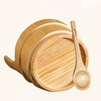 AIZYR Sauna Bucket with Ladle/Plastic Liner - Handmade Wooden Sauna Bucket Sauna Spa Accessory for Steam Room