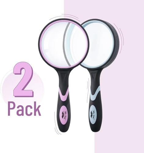 Mr. Pen- Magnifying Glass, 2 Pack, 10X Magnifier, 75mm Glass Lens, Magnifier for Reading, Magnifying Glasses for Close Work