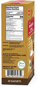 Pocas Honey Ginger Instant Tea Powder, Date Flavor 2-Pack, Ginger Extract & Real Honey, Caffeine-Free Tea, 20 Packets per Box