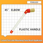 Tire Lube Brush Applicator Swab (4-Pack),11" Plastic Handle and 45° Angled Design for Efficient Mounting Lube Application and Deep Cleaning