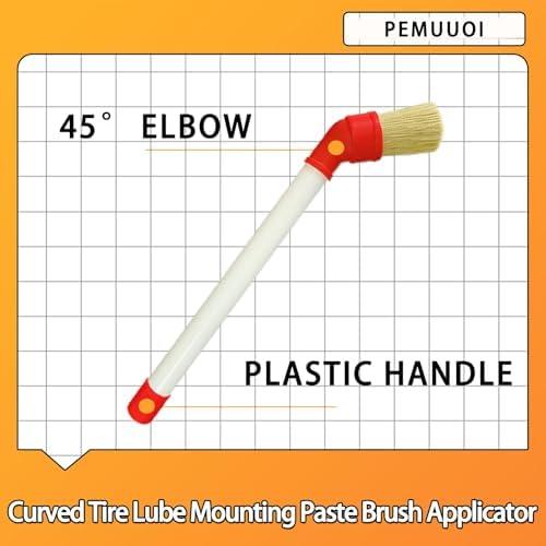Tire Lube Brush Applicator Swab (4-Pack),11" Plastic Handle and 45° Angled Design for Efficient Mounting Lube Application and Deep Cleaning