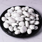 Polished Howlite Crystal Bulk - 0.5" Tumbled Stone Chips Rocks, 10 oz Crushed Sea Glass Vase Filler Small Stones for Healing, Reiki, Crafting, Home Decor