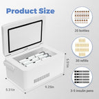 Electric Travel Insulin Cooler Case TSA Appoved, Mini Insulin Fridge Box, Portable Insulin Refrigerator, Rechargeable Diabetic Cooler Box, 2-18℃, Temperature Display, Built-in Battery (Large)