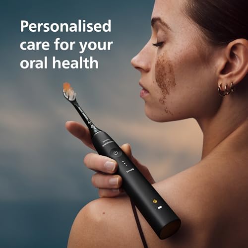 Philips Sonicare DiamondClean 9900 Prestige Electric Toothbrush - with SenseIQ Technology and Advanced AI App, 5 Brushing Modes, 3 Intensity Levels, Charging Travel Case, Quartz Black, Model BD7001AZ