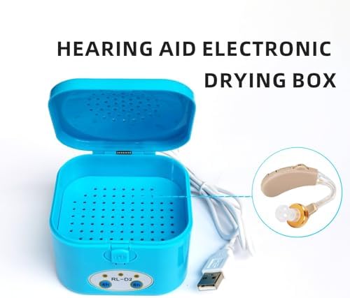 Hearing Aid Dryer for Rechargeable Hearing Aid,Hearing Aid Dryer Dehumidifier, Electronic Partner Constant Temperature Automatic Drying System, Hearing Aid Cleaner, Removes Sweat and Moisture
