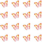 Edible Royal Icing Butterflies, Orange Butterfly Cake Decorations, 16 Pcs Butterflies Cupcake Toppers for Baking, Perfect for Cake, Ice Cream, Cupcakes, Cookies, and Cakesicles