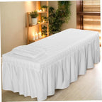 Massage Bed Cover with Pillowcase 73x28 Inch Massage Table Cover with Hole & Pocket Comfort Reusable Table Sheets for Spa, Beauty, Tattoo.