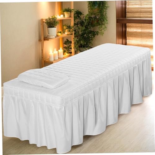 Massage Bed Cover with Pillowcase 73x28 Inch Massage Table Cover with Hole & Pocket Comfort Reusable Table Sheets for Spa, Beauty, Tattoo.