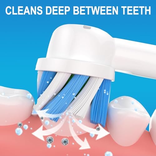 8-Pack Medium-Soft Replacement Brush Heads Compatible with Oral B Pro 1000/Genius/Smart 1500 - Gentle Deep Clean