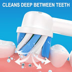 8-Pack Medium-Soft Replacement Brush Heads Compatible with Oral B Pro 1000/Genius/Smart 1500 - Gentle Deep Clean