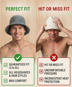 Adjustable Natural Wool Sauna Hat for Men and Women - Sauna Cap with Sweatband - Insulating Breathable Wool Banya Hat for Spa, Home Steam Room, Bathhouse - Comfortable Unisex Steam Room Hats