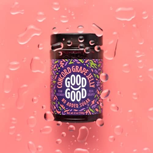 GOOD GOOD Healthy Jam Variety Pack – No Added Sugar Fruit Spread, Keto and Diabetic Friendly, Low Calorie, Concord, Strawberry, Apricot and Forest Fruit (4 Jars)
