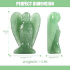 WHAL&YUNE Green Aventurine Angel Figurine Natural Energy Healing Crystals Gemstone Hand Carved Sculpture for Home Office Desk Decor Holiday Lucky Gift - 1.5 inches