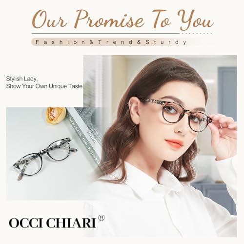 OCCI CHIARI Reading Glasses for Round Face Women Lightweight Eye Glasses Designer Readers 1.5(1.0 1.25 1.5 1.75 2.0 2.25 2.5 2.75 3.0 3.5 4.0 5.0 6.0)