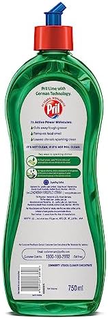 Pril Lime Liquid Dishwash Gel - 750ml | Dish Cleaning Liquid Gel with German Technology - Active Power Molecules Leaves No Residue, Grease Cleaner For All Types of Utensils