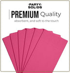 Party Solids Cerise Dinner Napkins Disposable 8" x 4" Folded - 40 Pcs 2 Ply Cerise Napkins Disposable Paper Guest Towels for Bathrooms, Dinners, Everyday Parties & Party Supplies