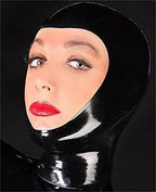 Latex Head Cover Sexy Latex Head Face Hood Rubber HeadMask Back Zipper for Cosplay Party Club Wear (M)