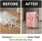 Automatic Pop-up Portable Floss Dispenser with 50 Pcs Dental Floss, Refillable for Home, Restaurant, and On-the-Go Oral Care (Pink)