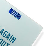 Fisura - Digital Bathroom Scale Try Again. Glass Bathroom Scales. Electronic Bathroom Scales up to 180 kg and 50 g Accuracy, Step-On Technology. 11,81 X 11,81 inches