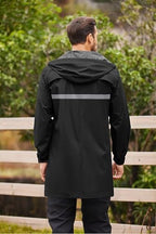 COOFANDY Men's Long Raincoat Ligtweight Rain Jacket Waterproof Outdoor Jackets with Hood