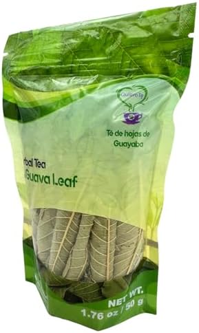 Guava Leaves, Quiere Te, 1.76 Oz (50 Grams), Up to 20 Cups, Dried Whole Leaves, Psidium Guajava, Guava Herbal Loose Leaf Tea, Resealable Bag, Product From Mexico, 100% Natural