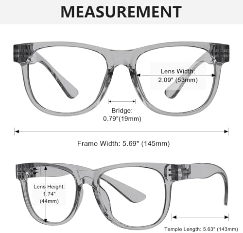 Eyekepper 6 Pack Metalless Blue Light Blocking Glasses with Screwless Spring Hinges Large Frame Computer Readers for Men And Women +2.00