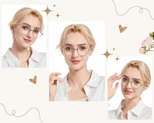 Big 2-Inch Clear Lens Round Glasses Set of 3 Cosplay Metal Frame Fake Circular Glasses Circle Eyeglasses for Adult Women Men