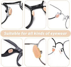Foam Nose Pads for Glasses with 1 Pcs Green Eyeglass Cloth 24 Pairs Glasses Support Noses Pads Soft Foam Self-Adhesive Nose Pad Thin Nosepads Sponge Anti-Slip Noses Pad for Sunglasses