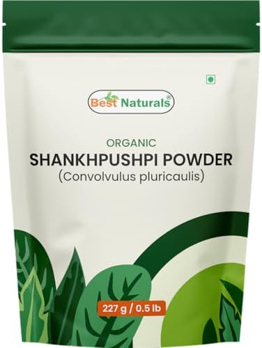 Best Naturals Certified USDA Organic Shankhpushpi Powder, 227 Gram, Gluten Free, GMO Free, Vegan