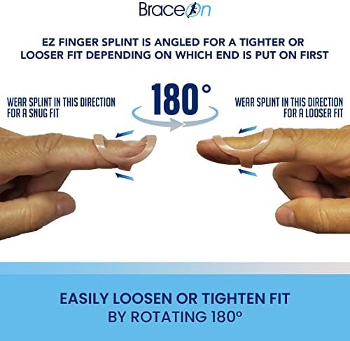 Brace On 7 Unit EZ Finger Splint, Finger Brace for Injuries and Support, Trigger, Pinkey, and Middle Finger Splint, Essentials Pack, Mid Sizes 4, 5, 6, 7, 8, 9, 10