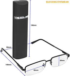 Success Eyewear Reading Glasses 2 Pk Ultra Thin Lightweight Spring Hinge Glasses for Reading Men Women w Cases