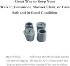 Walker Rubber Tips Replacement 1 Inch Heavy Duty Steel-Reinforced Rubber Tips for Walkers Commodes Shower Chairs Walking Canes, Essential Walker Feet Accessories for Seniors