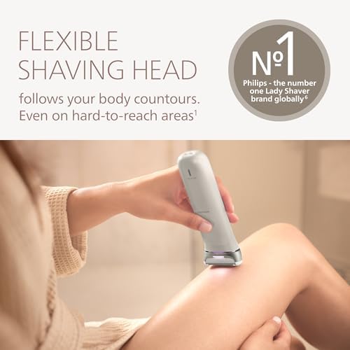 Philips Lady Shaver Series 8000 - Cordless, Wet & Dry Electric Shaver, 3-Blade Shaving System, Flexible Shaving Head, LED Light, for Face, Legs, Body & Bikini, 100 Mins. Runtime, Model BRL159/00