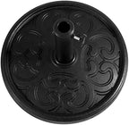 Yaheetech 22lbs Umbrella Base 17.5'' Patio Market Umbrella Stand Iron Umbrella Holder for Garden, Beach Deck, Lawn - Black