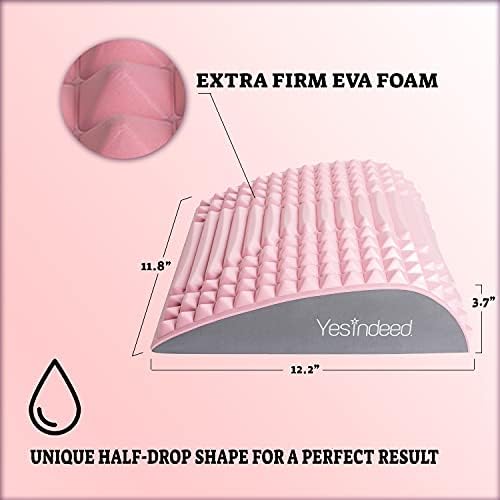 Back Stretcher Pillow – Pain Relief for Lower Back, Lumbar Support, Posture Correction, Sciatica Aid, Orthopedic Design, Easy to Use at Home, Office, or Anywhere, Orthopedist Recommended (Pink)