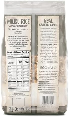 Nature's Path Organic Millet Rice Flakes Cereal, 32 oz (Pack of 6), Non-GMO, Earth Friendly Packaging