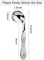 Adaptive Utensils 2pcs Curved Spoon Set Right Handed Angled Spoons Cutlery Utensil Stainless Steel Eating Silverware for Hand Tremors, Arthritis, Parkinson's or Elderly Use
