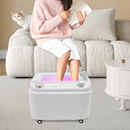Acrylic Foot Spa Bathtub with 7 Colors LED Light, Portable Foot Spa Massager Pedicure Footbath Tub with Hand Shower, Adjustable Hot & Cold Water Function for Home Use